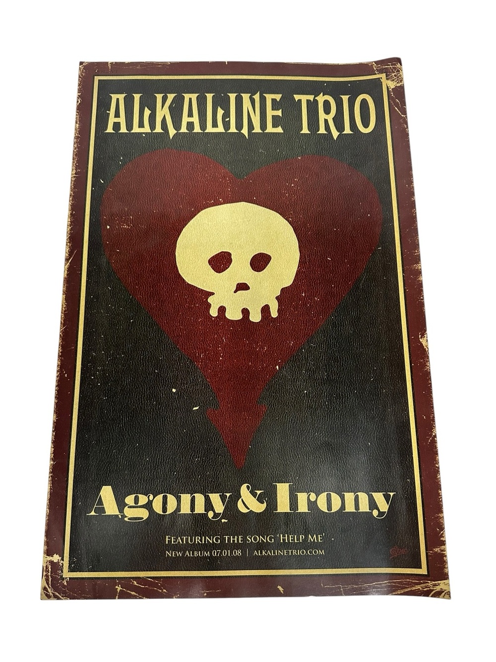 ALKALINE TRIO / Agony & Irony / Original July 1st, 2008 Album Release Poster Emo